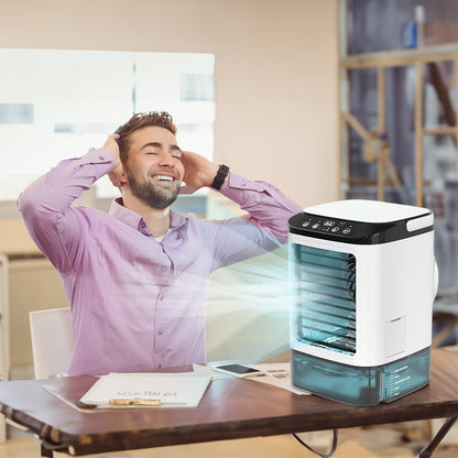 3-speed Portable Mini Air Cooler (900ML Tank) - Fan & Humidifier. For bedroom/office. - Moze