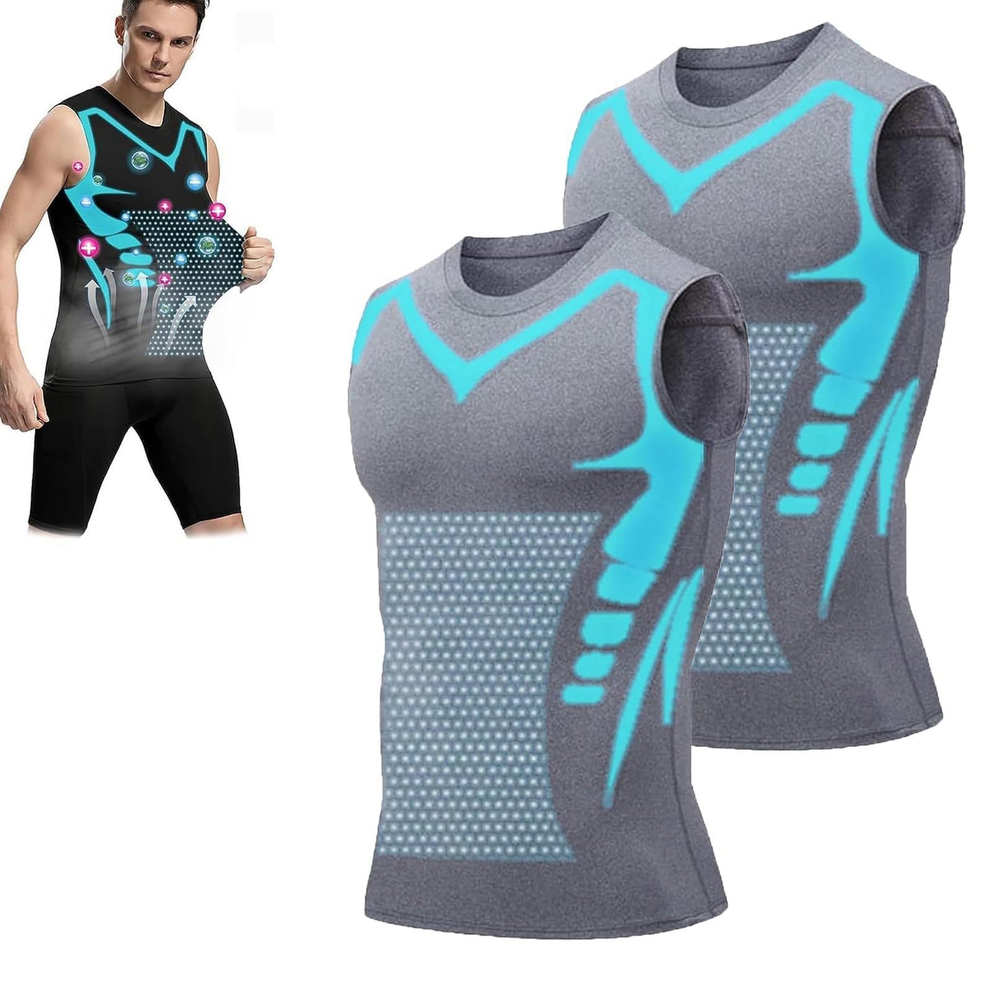 Quick-dry Men's Sports Fitted Short Sleeve Highly Elastic Breathable Moisture-wicking Fitness Training Vest - Moze