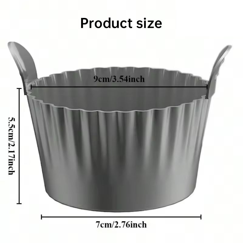 4-6 reusable silicone air fryer liners & baking cups – non-stick kitchen tools for eggs, cakes, meatballs. - Moze