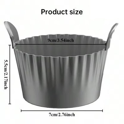 4-6 reusable silicone air fryer liners & baking cups – non-stick kitchen tools for eggs, cakes, meatballs. - Moze
