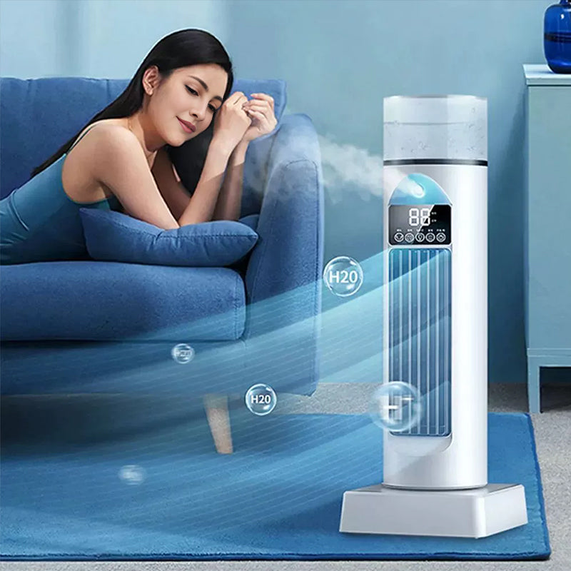 2025 NEW Portable Tower Fan – 6 Wind Speeds, Mist Bladeless, for Bedroom/Living Room/Office - Moze
