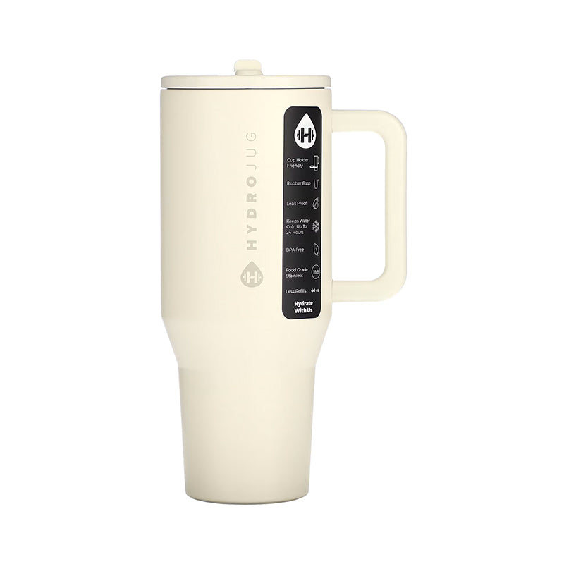 HydroJug Traveler: 32OZ/40OZ, stainless steel, vacuum insulated. Straw lid, double-wall thermal.car mug - Moze