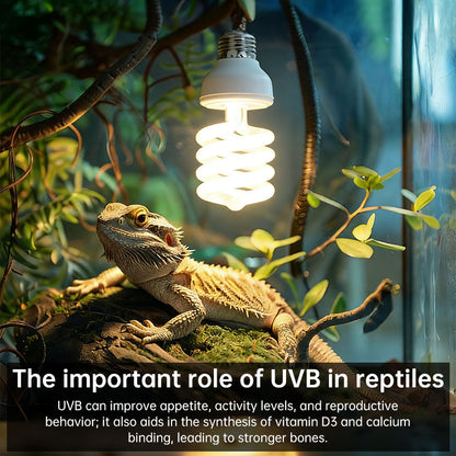UVB 5.0 10.0 Reptile Heating Lamp13W 26W UVB Rays Energy Heating Light EU/US Calcium-enriched Bulb Lamp for Turtle Lizard Snake - Moze
