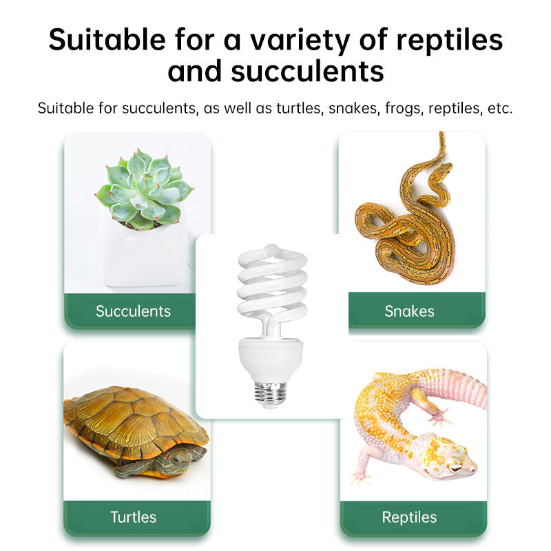 UVB 5.0 10.0 Reptile Heating Lamp13W 26W UVB Rays Energy Heating Light EU/US Calcium-enriched Bulb Lamp for Turtle Lizard Snake - Moze