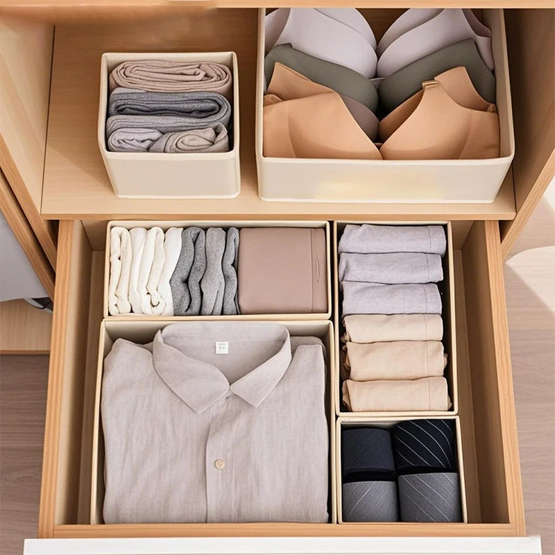 Dresser Drawer Organizers – Fabric Bins & Dividers: For Closet Storage, Clothing, Socks, Underwear - Moze