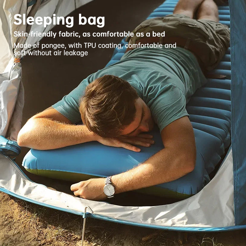 Ultralight Camping Sleeping Pad: Thicken, Self-Inflating with Built-in Pump (Outdoor/Travel) - Moze