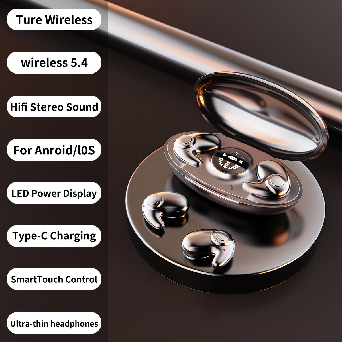 Sleep Bluetooth Earbuds In-Ear – Ultra-Thin, Long Battery - Moze