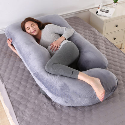Pregnant women's detachable crystal velvet G-type side lying waist protection pillow - Moze