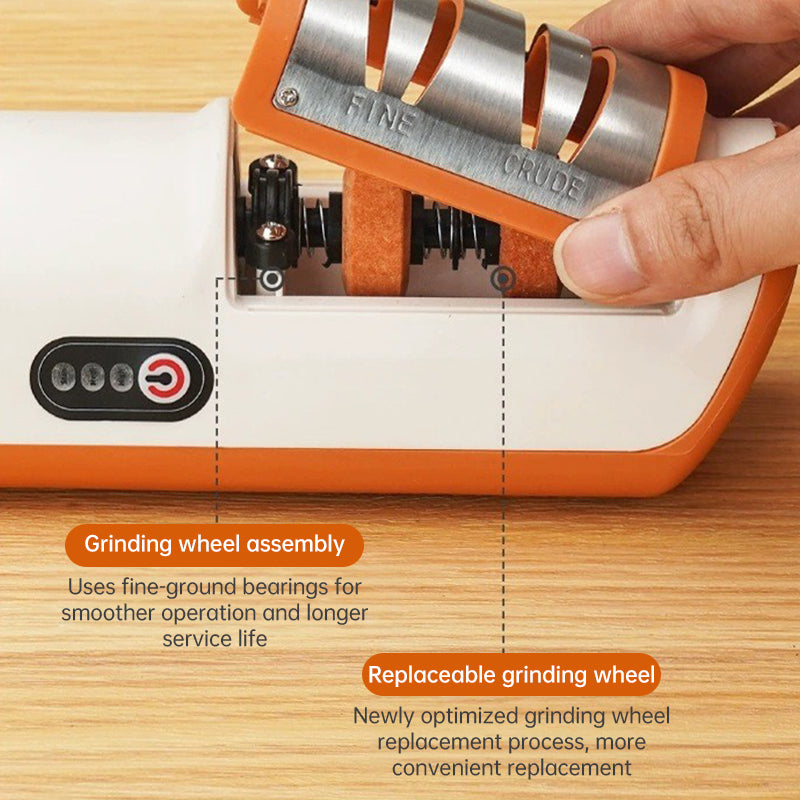 Multifunctional Electric Knife Sharpener. Automatic, professional, small - sized for kitchen use. Quick - sharpening with non - Moze