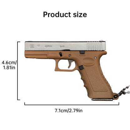 New Empire 1:3 Glock G17 alloy keychain, realistic gun model with detachable soldier gear & bullets. - Moze