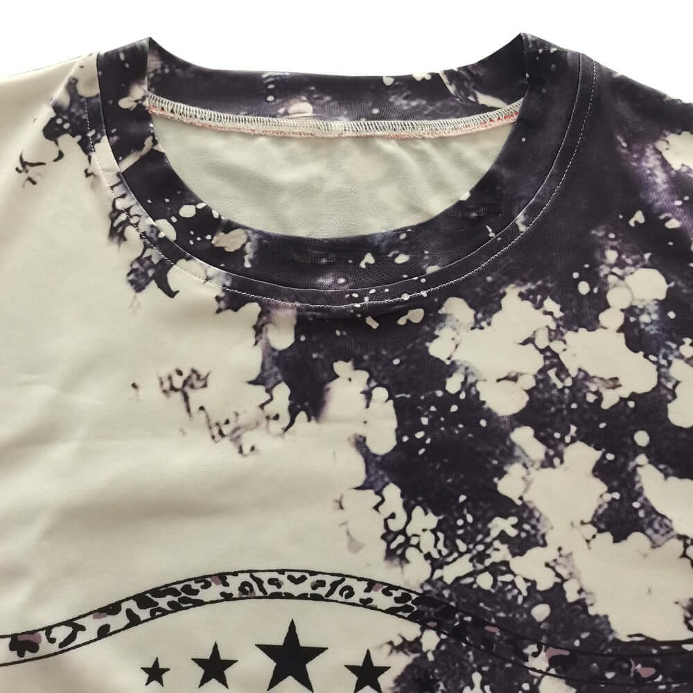 Summer New Temu Top Digital Print Round Neck Short Sleeve T Shirt Womens Wear - Moze