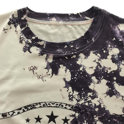 Summer New Temu Top Digital Print Round Neck Short Sleeve T Shirt Womens Wear - Moze