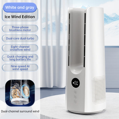 2025 NEW Portable Tower Fan – 6 Speeds, Mist Bladeless, for Bedroom/Living Room/Office - Moze