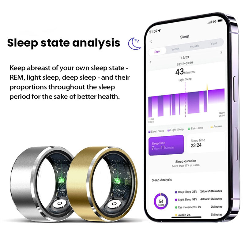 2025 New! Xiaomi Smart Ring for Men & Women. Tracks Heart Rate, Blood Oxygen, Sleep. 5ATM Waterproof Fitness Tracker - Moze