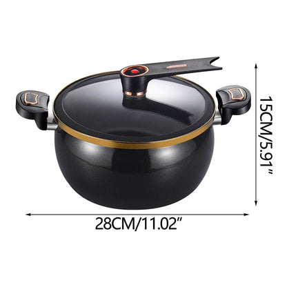 Modern 7L Micro-Pressure Soup Pot - 27cm Non-Stick Stewing Casserole, Includes Spoon, Safe for Induction & Gas Cooking - Moze