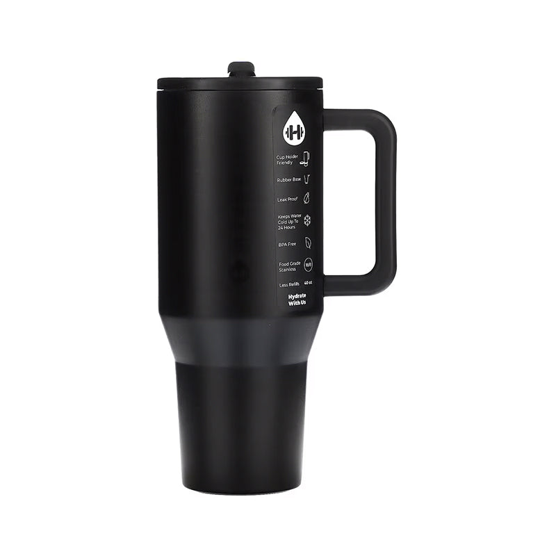 HydroJug Traveler: 32OZ/40OZ, stainless steel, vacuum insulated. Straw lid, double-wall thermal.car mug - Moze