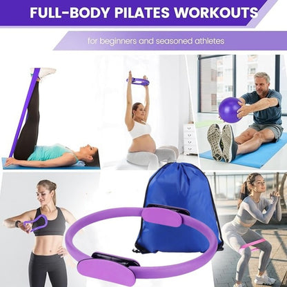 13 - Piece Pilates Kit for Home Workouts: Pilates Ring, Ball, Resistance Bands & More - Ideal for Home Pilates - Moze