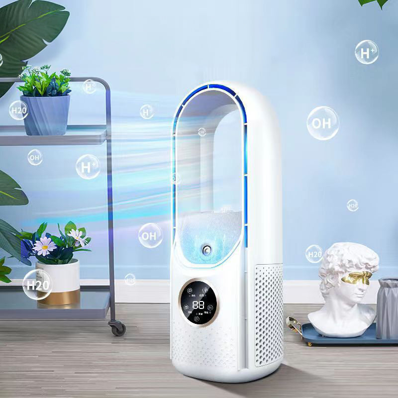 Six - speed timed silent AC cooling fan, new mini portable AC, USB air cooler, bladeless electric fan. - Moze