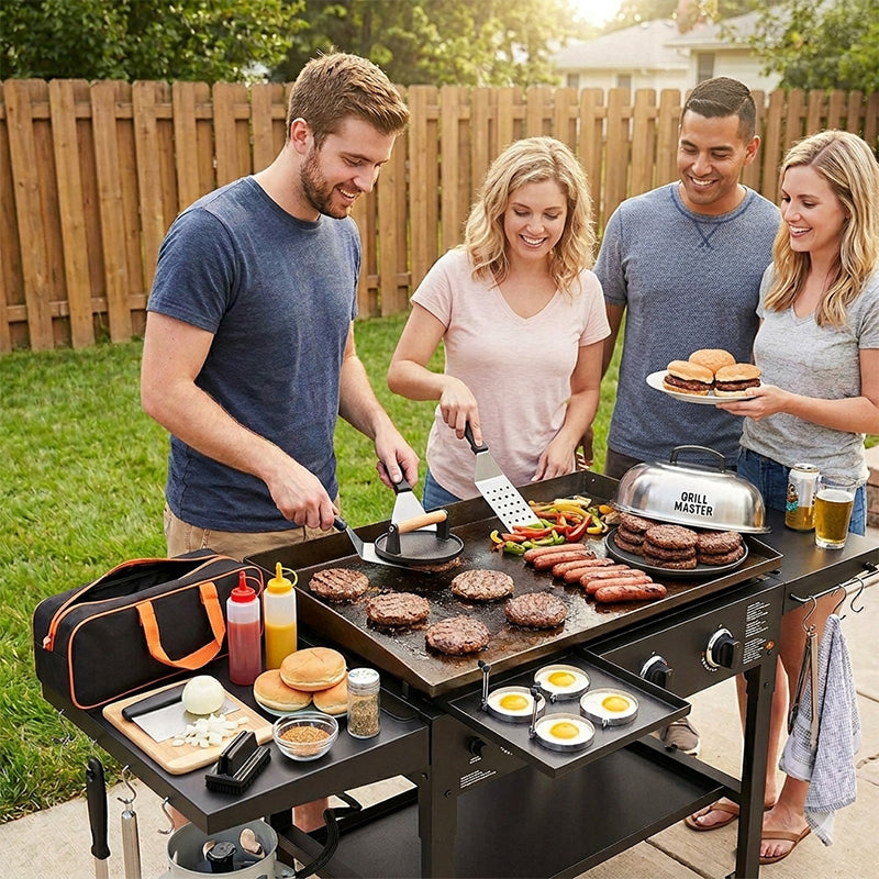 29PCS BBQ Set w/ Burger Press, Stainless Steel Grill Tools & Spatula - Moze