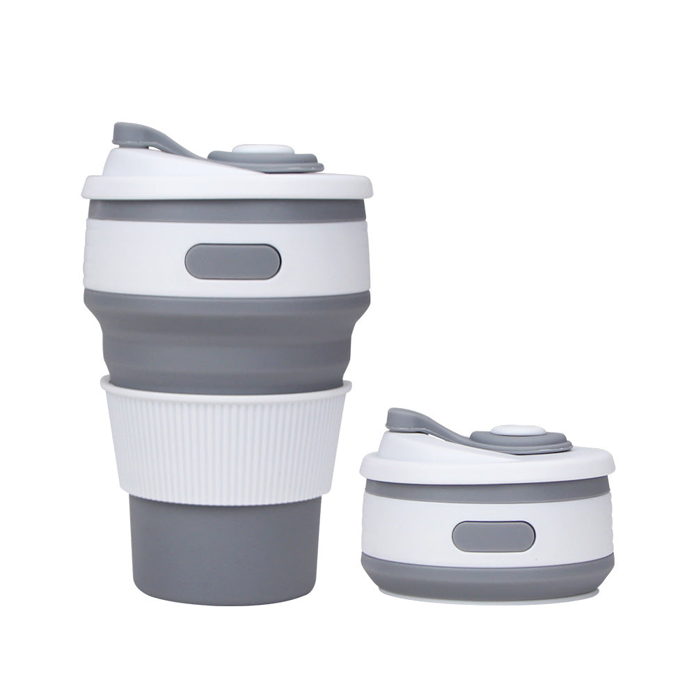 Silicone Foldable Water Cup Outdoor Portable Collapsible Cup 350ml Heat Resistant Expandable Coffee Cup - Moze