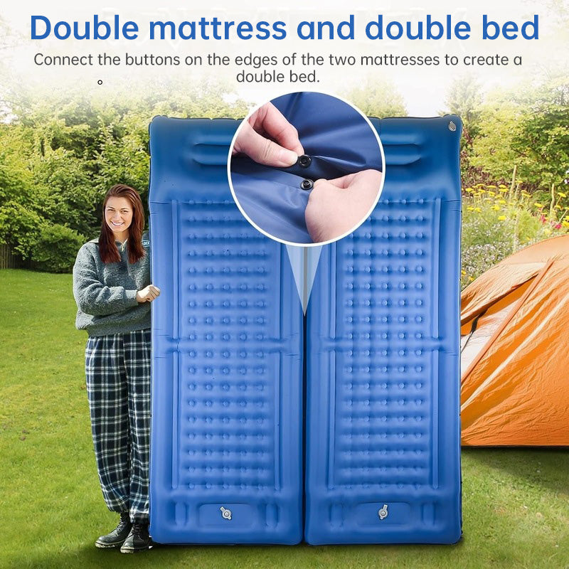 Outdoor thicken self-inflating camping mattress: ultralight, with built-in pump, ideal for travel, hiking, fishing. - Moze