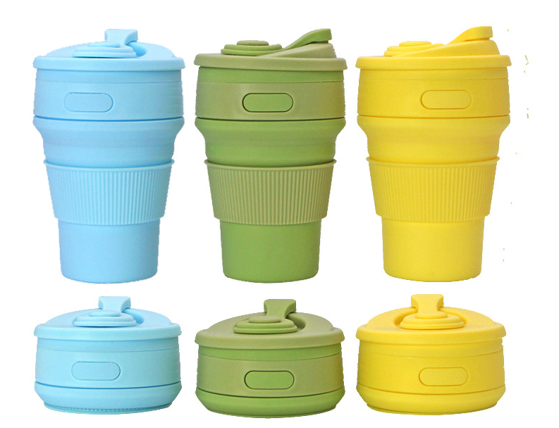 Silicone Foldable Water Cup Outdoor Portable Collapsible Cup 350ml Heat Resistant Expandable Coffee Cup - Moze