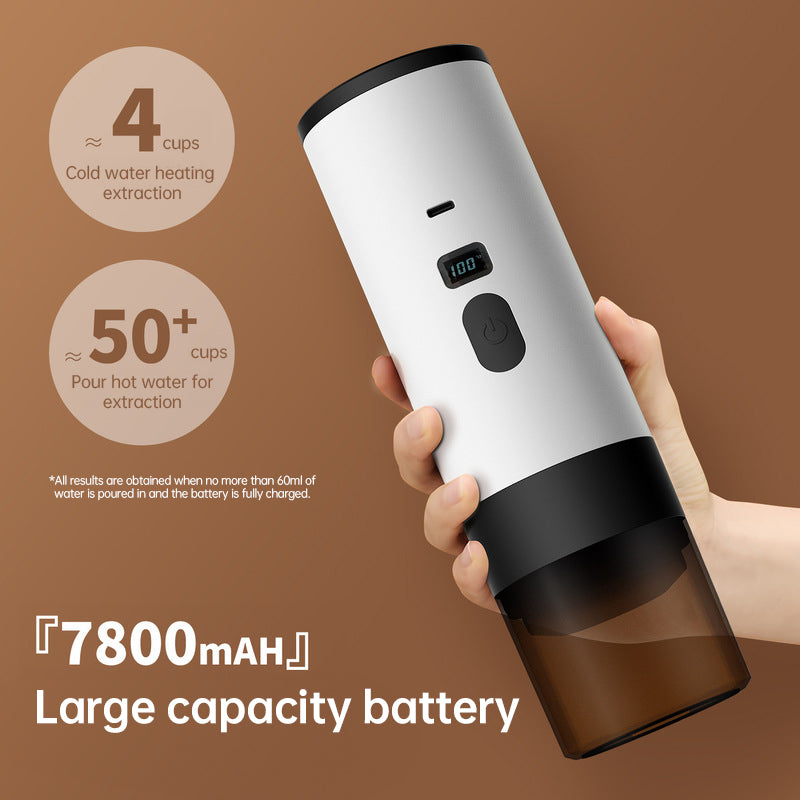 Portable Wireless 3-in-1 Espresso Maker, 7800mAh, Car/Home/Camping, Ground/Capsule Coffee. - Moze
