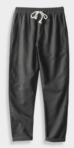 Men's Stand Collar Slim Fit Linen-Cotton Suit Set - Moze