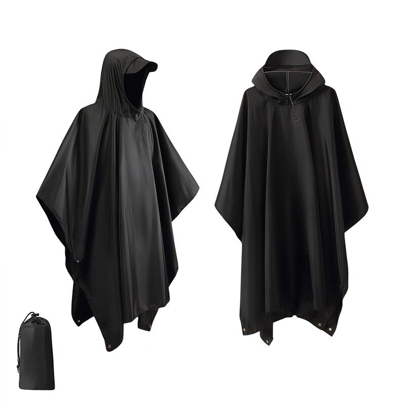 Waterproof Hooded Rain Coat/Poncho: Lightweight, for Outdoor Hiking/Fishing/Climbing (Unisex) - Moze