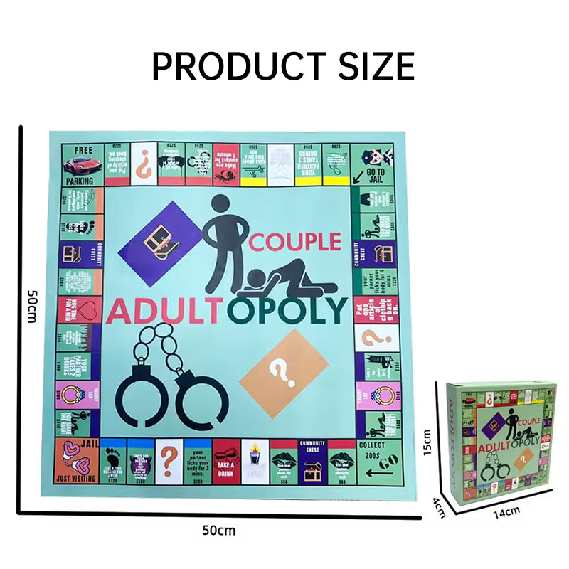Adultopoly Board Game: A funny, portable couple game for date nights. Ideal Valentine's gift for him & her. - Moze