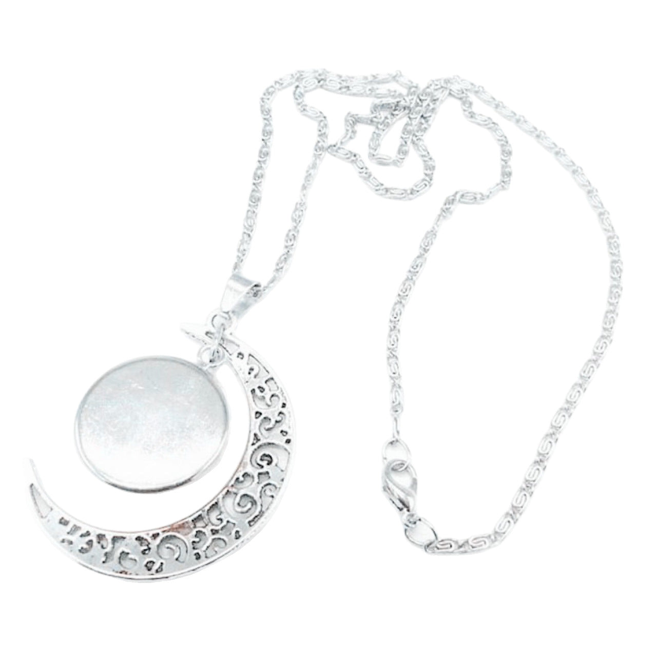 Zodiac Time Gem Luminous Necklace for Women, Simple Silver Moon Pendant Choker - Moze