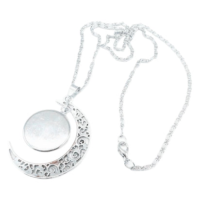 Zodiac Time Gem Luminous Necklace for Women, Simple Silver Moon Pendant Choker - Moze
