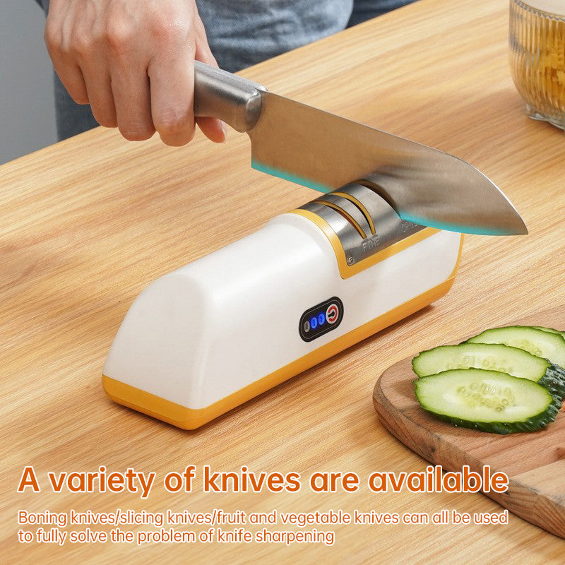 Multifunctional Electric Knife Sharpener. Automatic, professional, small - sized for kitchen use. Quick - sharpening with non - Moze