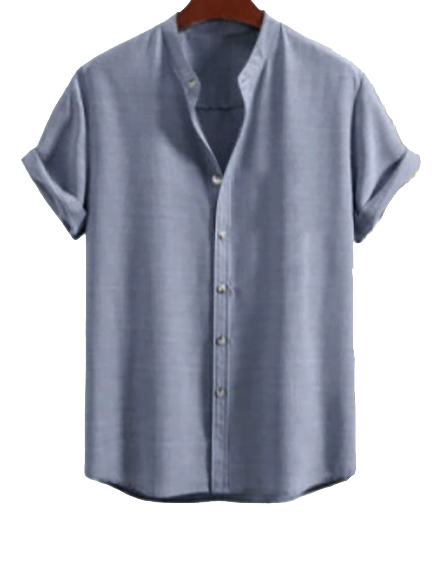Men's Stand Collar Slim Fit Linen-Cotton Suit Set - Moze