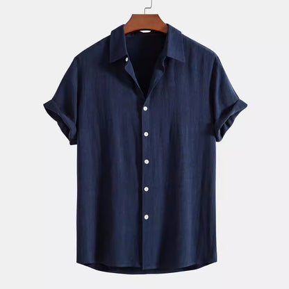 Men's Stand Collar Slim Fit Linen-Cotton Suit Set - Moze
