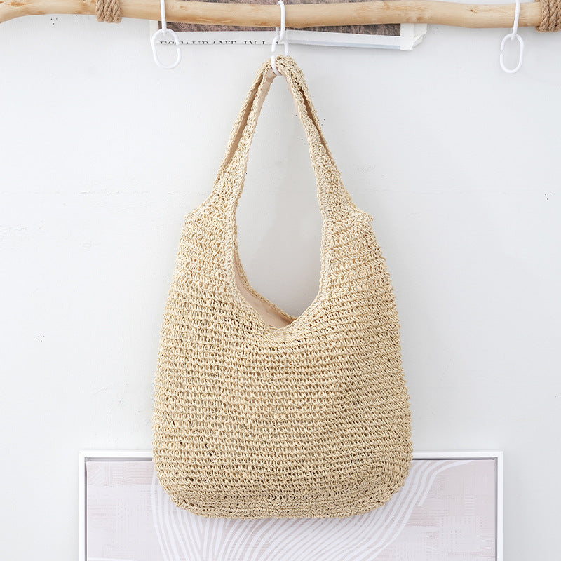 Handheld Bag Everyday Commute Versatile Woven Bag Vacation Shoulder Bag - Moze