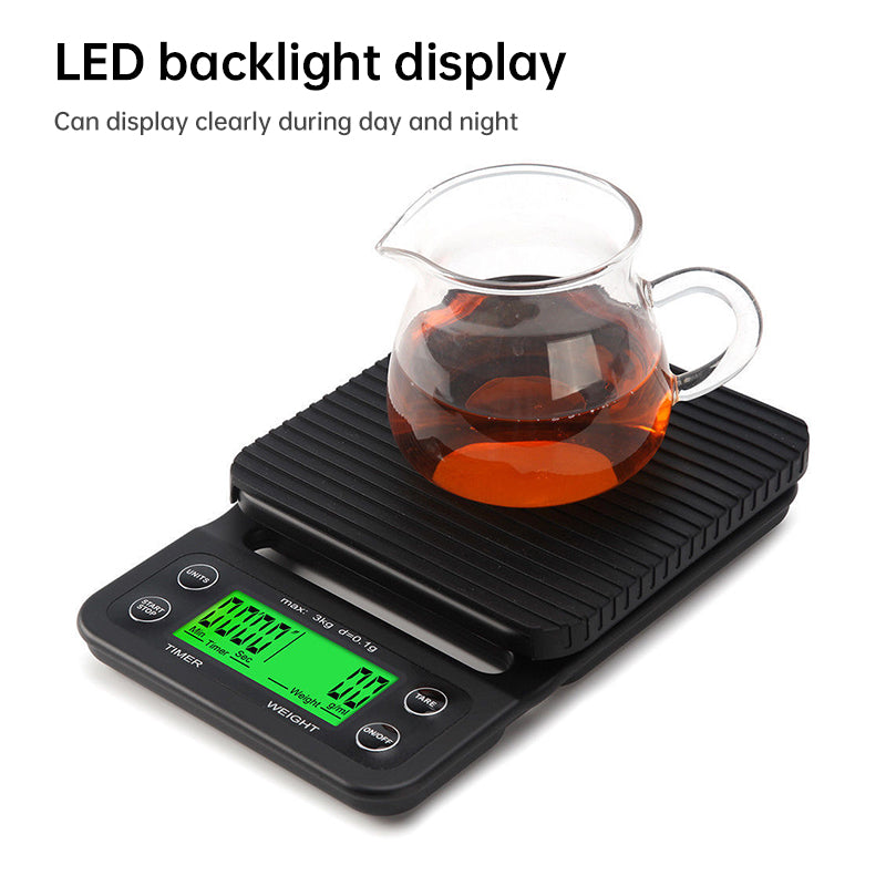 Digital kitchen coffee scale with timer, high - precision LCD, 5kg/0.1g - Moze