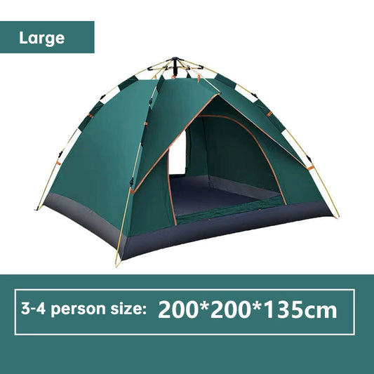 3-12 Person Double Layer 2-Bedroom Family Tunnel Camping Tent Waterproof Windproof UV Resistant for Outdoor Hiking & Camping - Moze