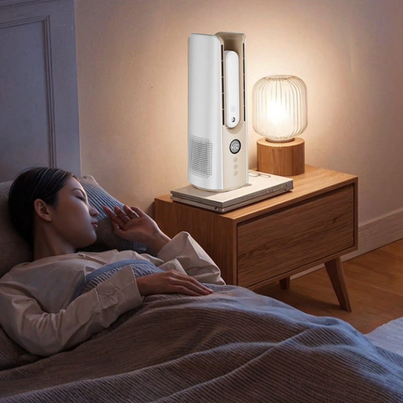 2025 NEW Portable Tower Fan – 6 Speeds, Mist Bladeless, for Bedroom/Living Room/Office - Moze