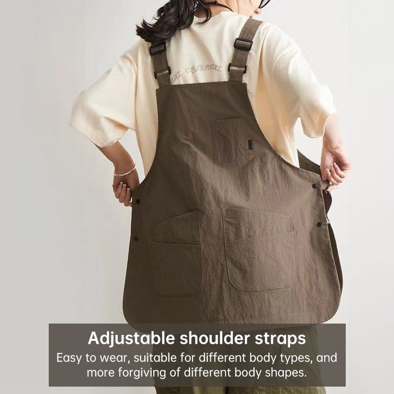 Double-Sided Waterproof Kitchen Apron – Adjustable Unisex Chef Apron, Pure Color Household Cooking Workwear - Moze