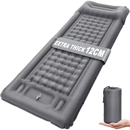 Outdoor thicken self-inflating camping mattress: ultralight, with built-in pump, ideal for travel, hiking, fishing. - Moze