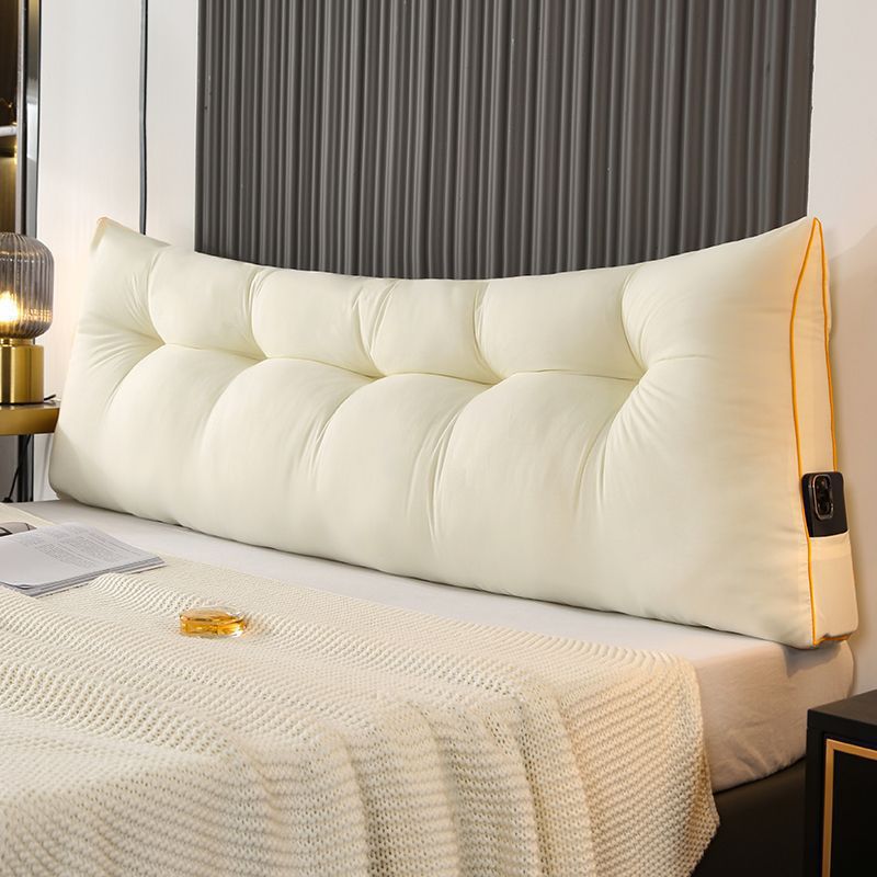 Fluffy Warm Feather-Cotton Backrest - Classic Solid Brushed Triangular Bed Cushion - Moze