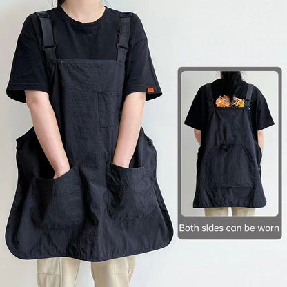 Double-Sided Waterproof Kitchen Apron – Adjustable Unisex Chef Apron, Pure Color Household Cooking Workwear - Moze