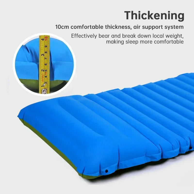 Ultralight Camping Sleeping Pad: Thicken, Self-Inflating with Built-in Pump (Outdoor/Travel) - Moze