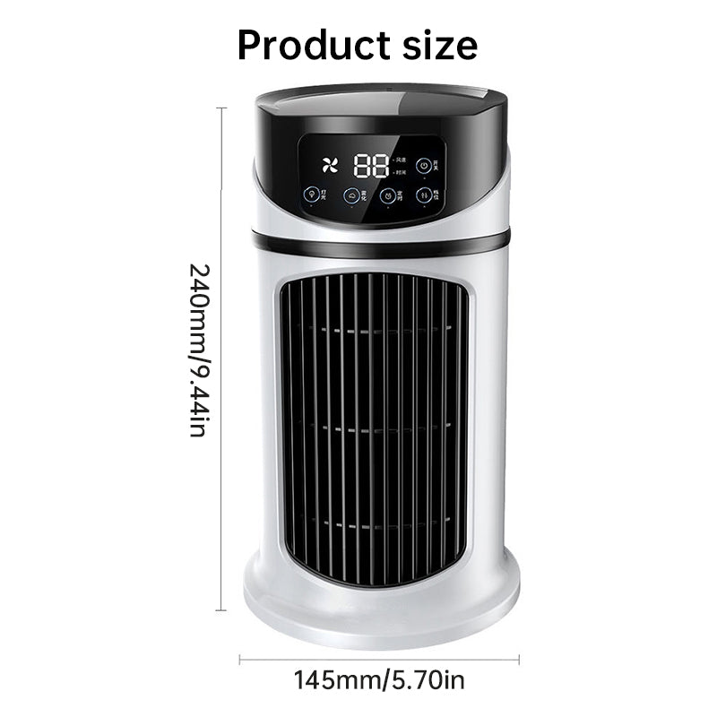 Six - speed timed silent AC cooling fan, new mini portable AC, USB air cooler, bladeless electric fan. - Moze