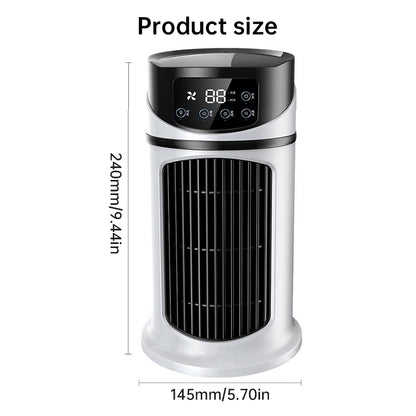 Six - speed timed silent AC cooling fan, new mini portable AC, USB air cooler, bladeless electric fan. - Moze