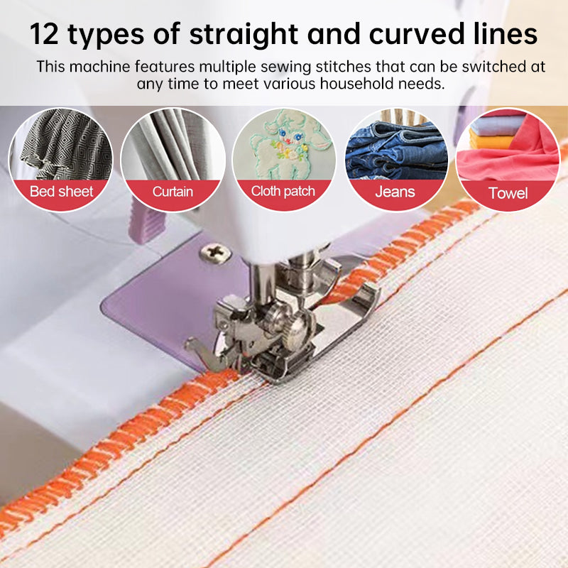 2025 Portable Electric Sewing Machine for Home Use, Adjustable Speed & Backstitch, Ideal for Beginners and Quick Fixes - Moze