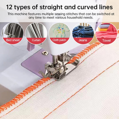 2025 Portable Electric Sewing Machine for Home Use, Adjustable Speed & Backstitch, Ideal for Beginners and Quick Fixes - Moze