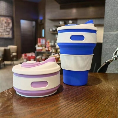 Silicone Foldable Water Cup Outdoor Portable Collapsible Cup 350ml Heat Resistant Expandable Coffee Cup - Moze