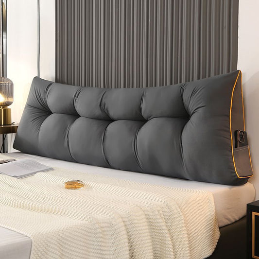 Fluffy Warm Feather-Cotton Backrest - Classic Solid Brushed Triangular Bed Cushion - Moze